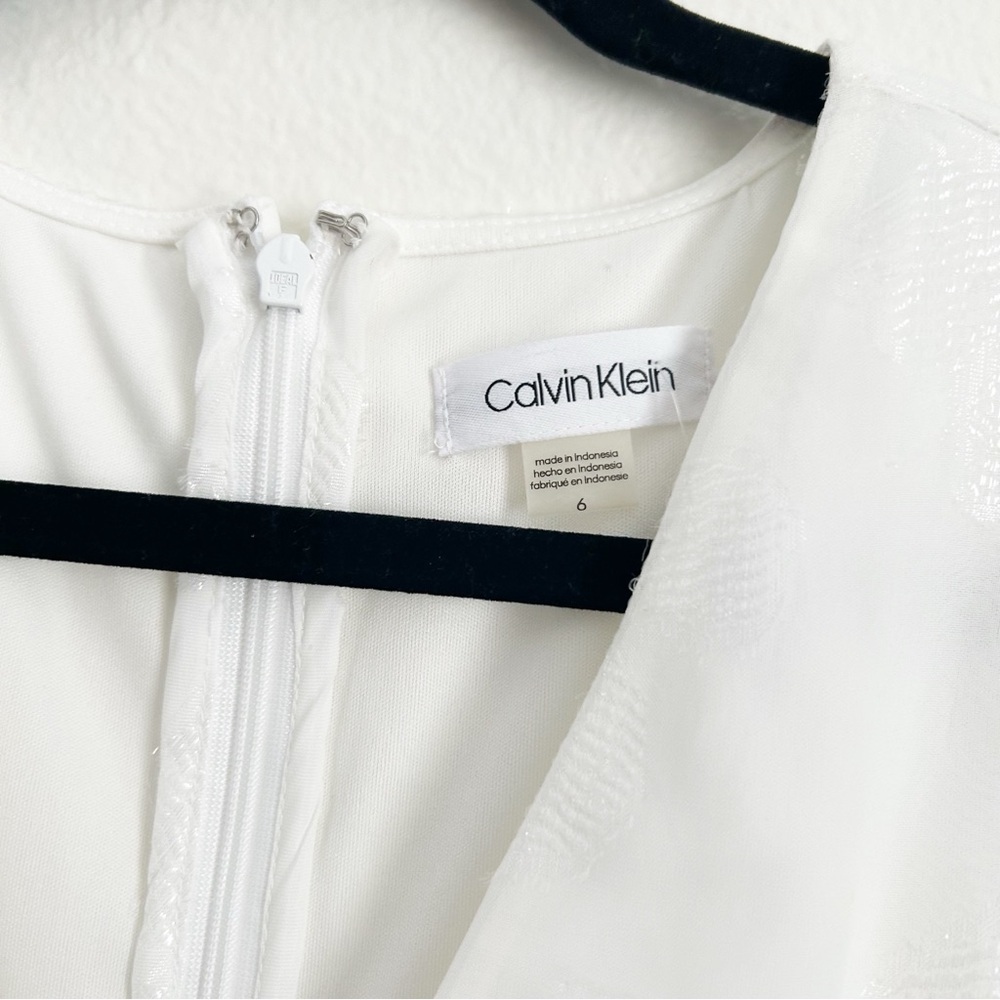 New Calvin Klein White Tiered Dress | Size 6 - Picture 5 of 8